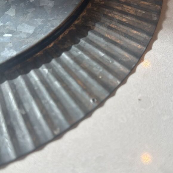 Crate & Barrel decker 6 galvanized chargers all have factory drilled ho… - Picture 5 of 5